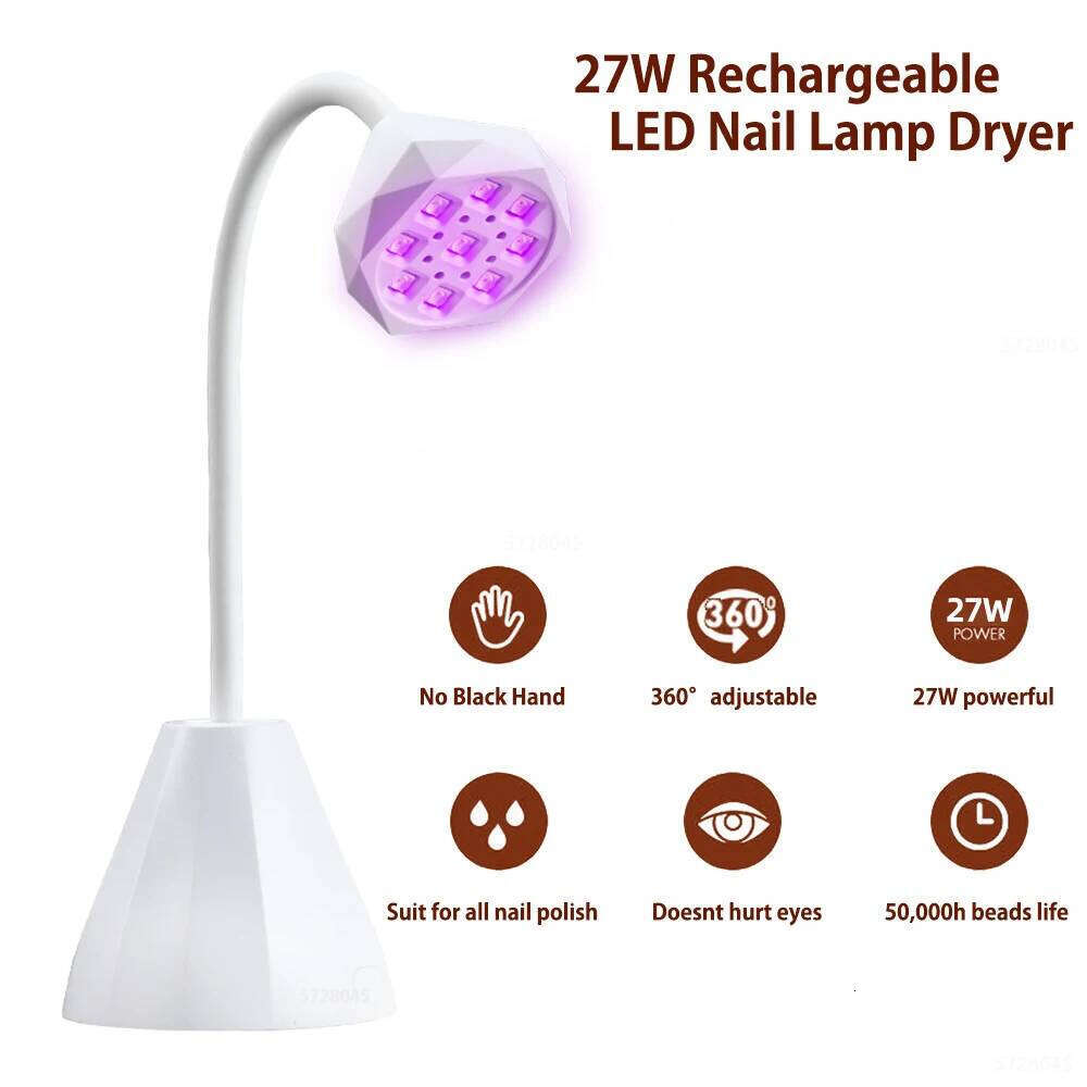LED 27W Dryer UV Lamp Auto Infrared Sense 360 Bendable Fast Drying False Nail Manicure Polish Glue Gel Curing X250710 X250710
