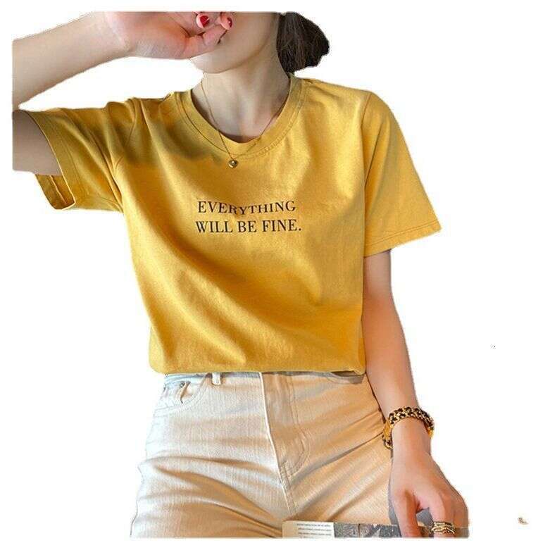 Short Sleeve Women's Summer New Base Round Neck Top Printed Loose Fit T-Shirt Women B5