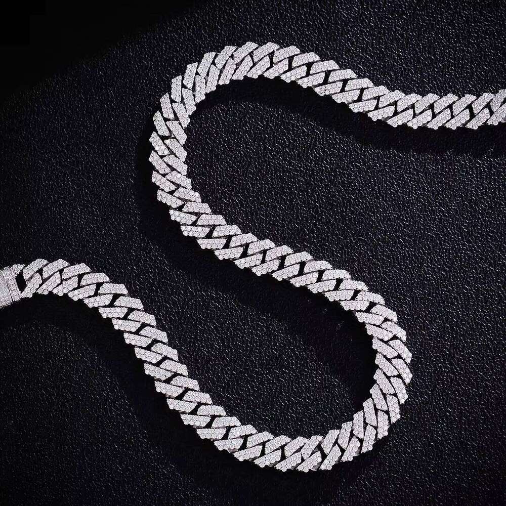 10mm Cuban S Sier Moissanite Hip Hop Necklace