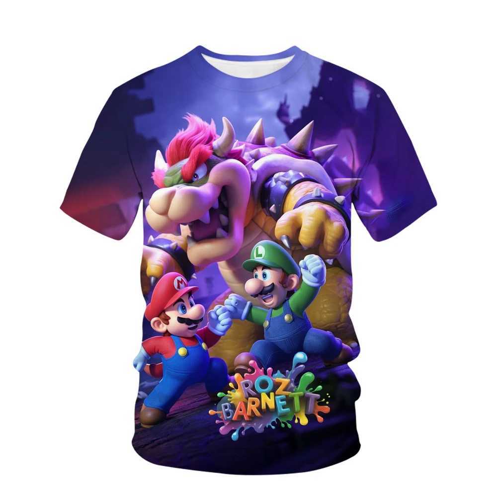 Super Mario Bros T-Shirts Luigi Yoshi Kids Summer Clothes Boys T-shirts Baby Girls Short Sleeve Tops Children Cute Birthday Gifts z250709IDHB