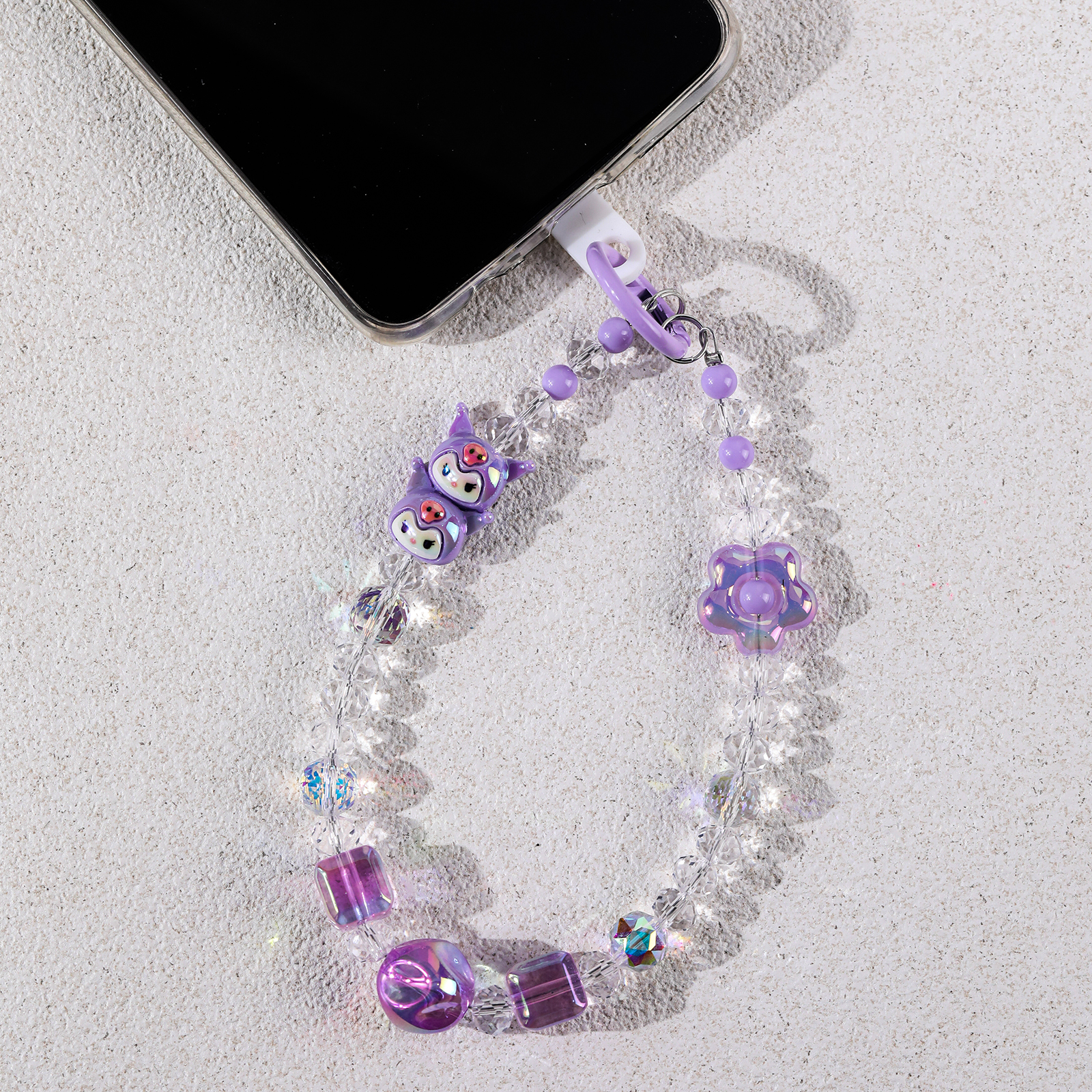 Cartoon Character Transparent Bead Phone Chain fashionable mobile phone chain