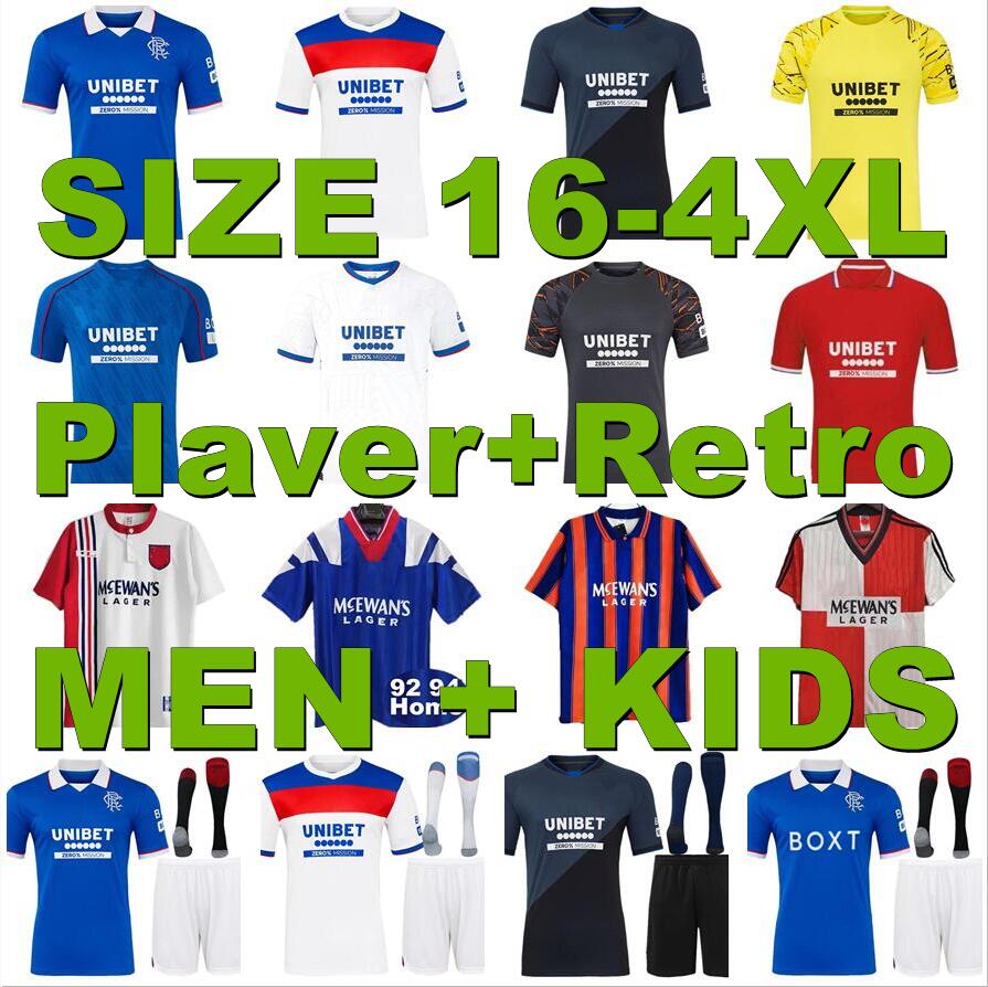 25 26 Glasgow RangersSoccer Jerseys 92 93 94 Retro 2025 2026 home shirt away COLAK ROOFE LUNDSTRAM HAGI BARKER MORELOS TAVERNIER KENT TILLMAN 3RD Football man kids kit
