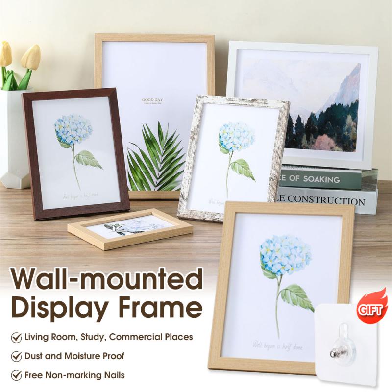 Multi Size Wall-mounted Display Wooden High Quality Home Decorative Picture DIY Photo Frame Easy To Hang H260306