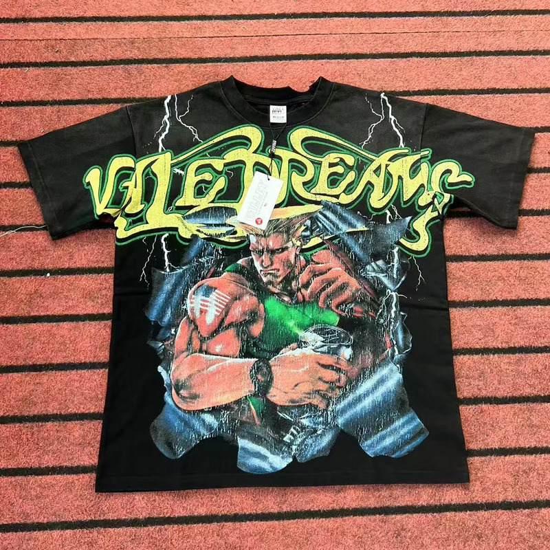 Fashion Mens Vale T-shirts Monster Basketball Player Full Print Short Sleeve Harajuku Style Retro VALLEY Top Tee 250709