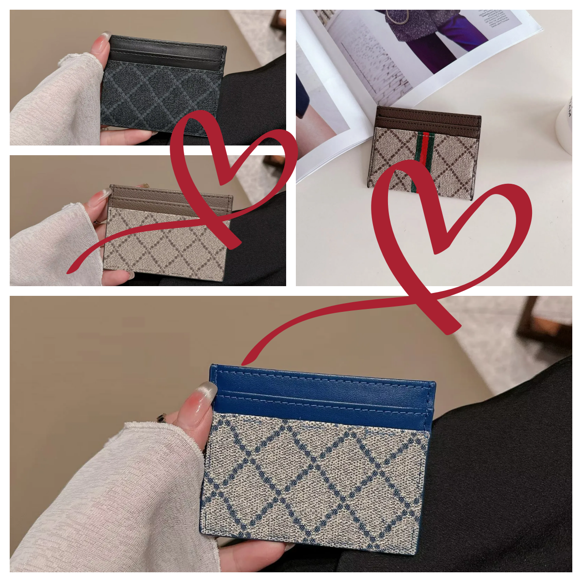 G card bag Luxury Designers Credit Card Holders Mini Wallets High Quality For Mens And Womens Genuine Leather Pure Color Card Holder Purses Wallet With Box 1961