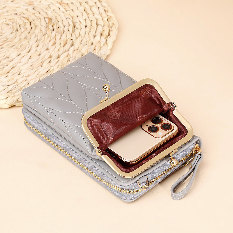 Korean version new mini crossbody small bag vertical shoulder bag long wallet women's phone bag