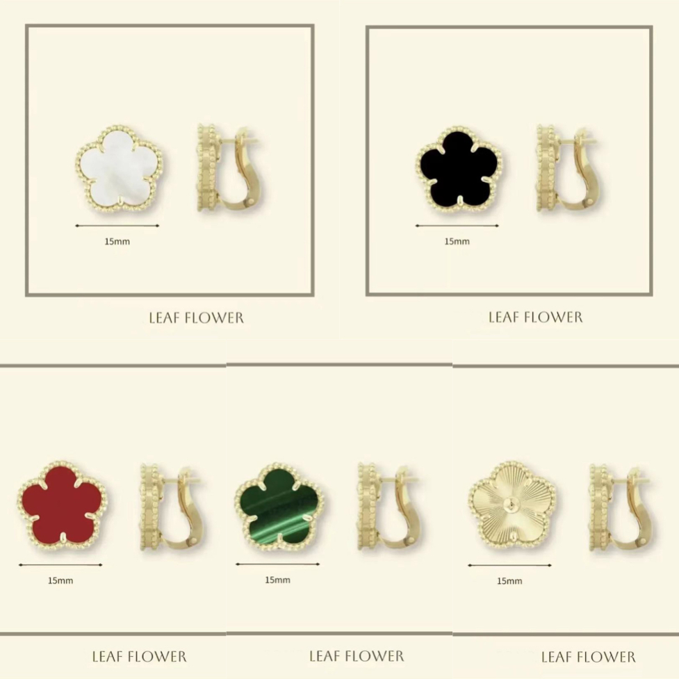 designer earrings for woman luxury jewelry earings designer mother of pearl 18k gold clover earring 2025 fashion cuff charm gold earrings earring designer for woman