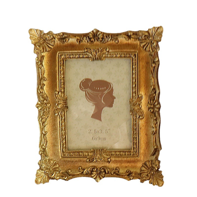 Retro European Style Picture Decorative Wedding Square Resin Photo Fine ID Frames Home Decor Baby Frame H260306