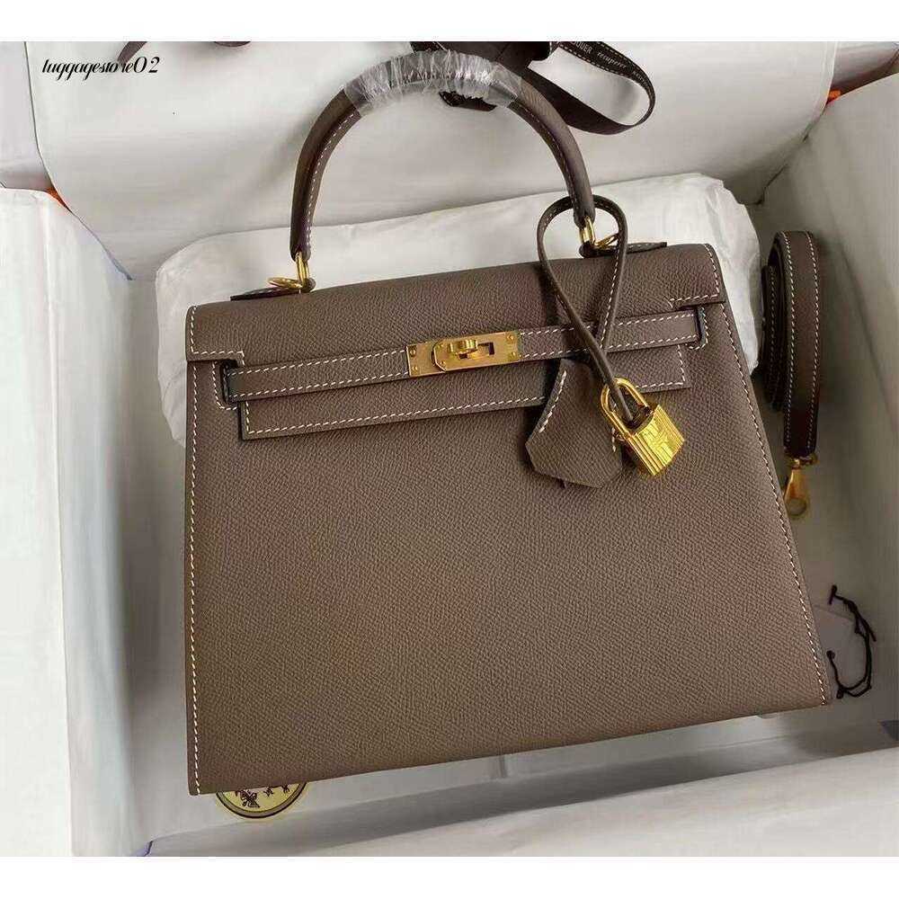 Shoulder Bags Designer Womens Brown customs Handbag 25cm Genuine Leather Handmade Lock Inner Zipper Pocket Fashion tote Designer Bags Handbag Handmade