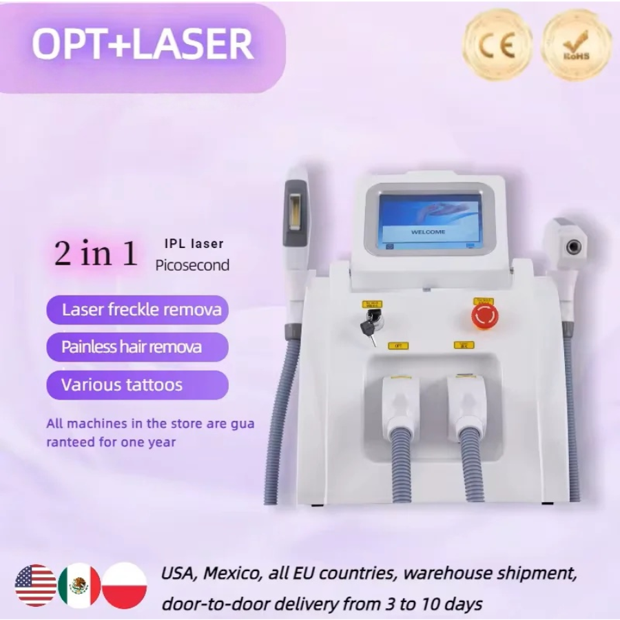 2025 latest 2 in 1 IPL / OPT / Elight ND-YAG Laser Tattoo Removal Painless Permanent Hair Removal Beauty Machine