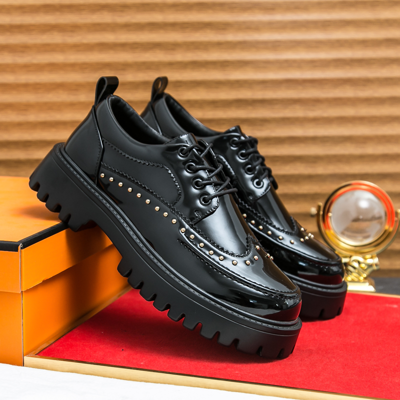 68801- Hand carved genuine leather formal leather shoes, men's business casual shoes, wedding multifunctional high-end fashion and comfort