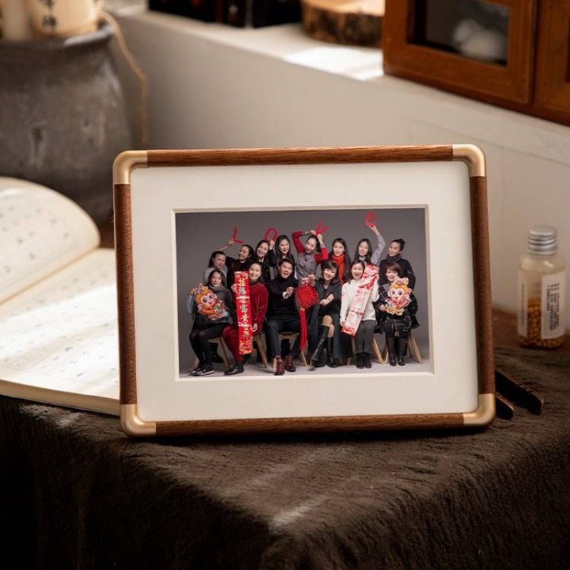 Solid Wood Washing Made Photo Set Table Simple Family Portrait Small Picture Wall Frame Ornaments Walnut H260306
