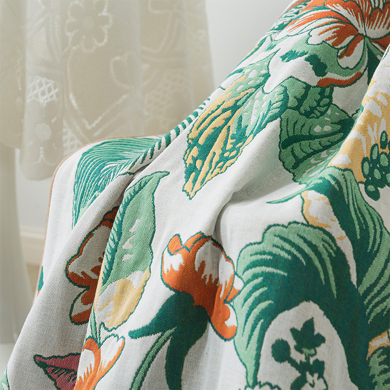Large Bath Towel Cotton Gauze Woven Floral Bath Towel For Home Bathroom Bathrobe Spa Sauna Shower Wrap Beach Towel