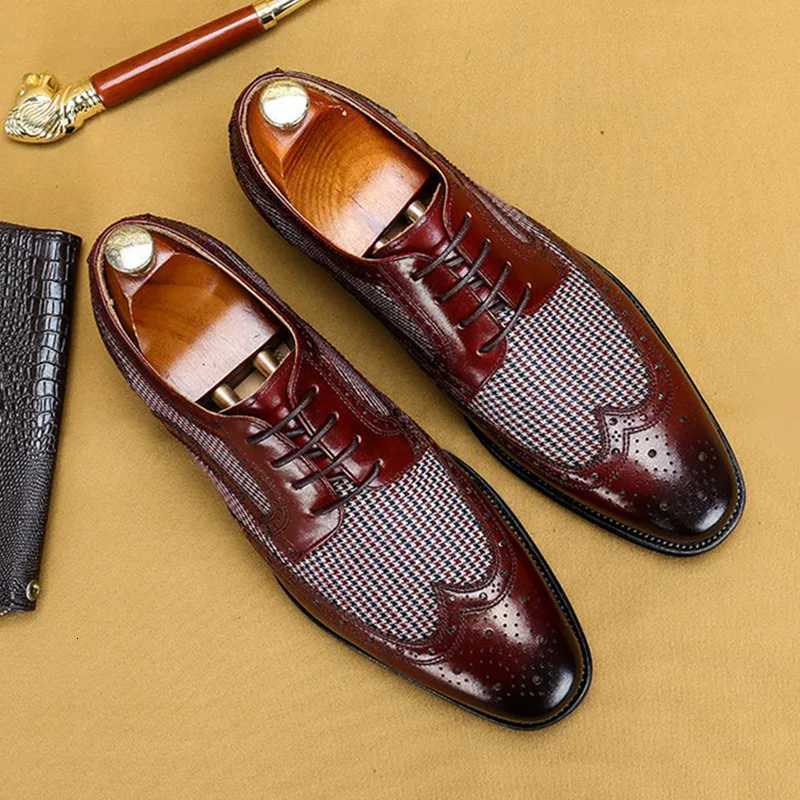 Leather Brogues Men Big Size Fashion Wedding Party Men Dress Shoes Italian Designer Male Driving Formal Shoes Lace Up Men Oxfords XJ250710
