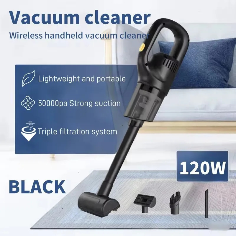 Wireless Handheld Vacuum Cleaner Cordless Chargeable Auto for Home Car Pet Mini 50000Pa 250703