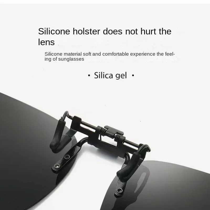 Men Clip On Sunglasses Polarized Flip Up Glasses Gradient Photochromic Anti UV400 Sunglasses Night Vision Goggles W250709