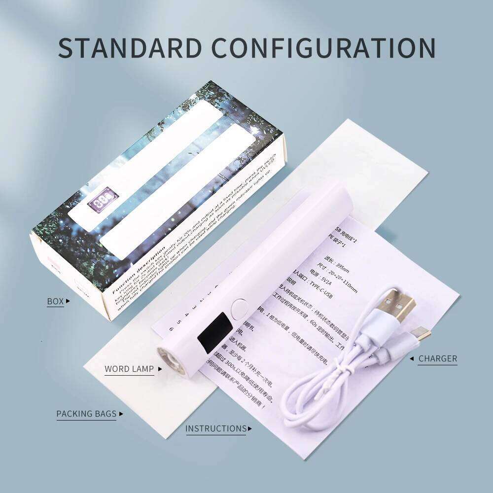 1Pcs Handheld UV 2W Wavelength 365nm395nm Professional Dryer Quick Drying Manicure Lamp For Nail Art X250709