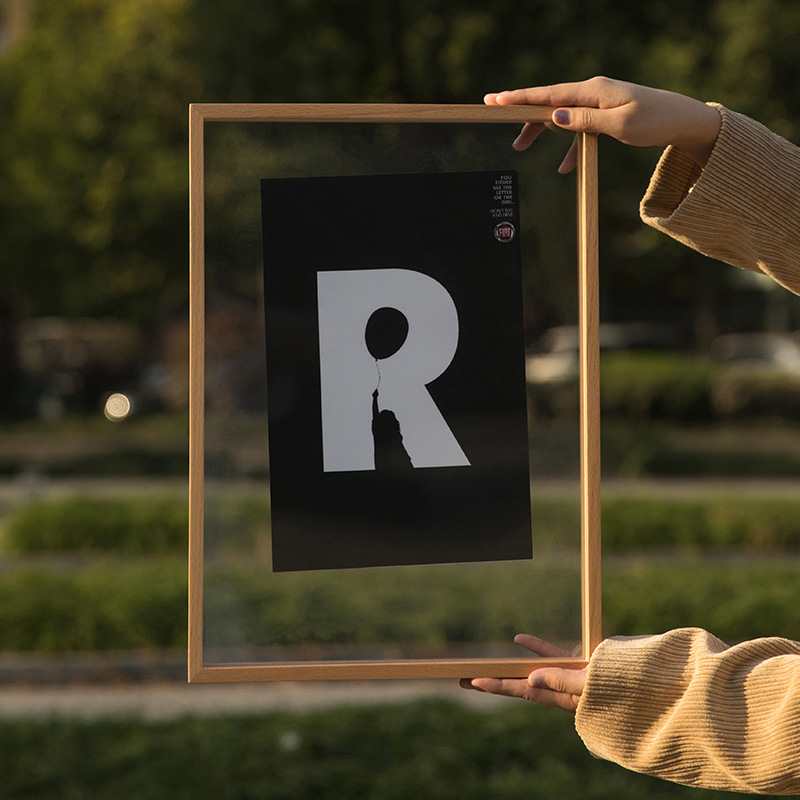 Wooden Clear Acrylic Photo Painting Display, Tabletop Decor Picture Frame for Posters and Jigsaw H260306