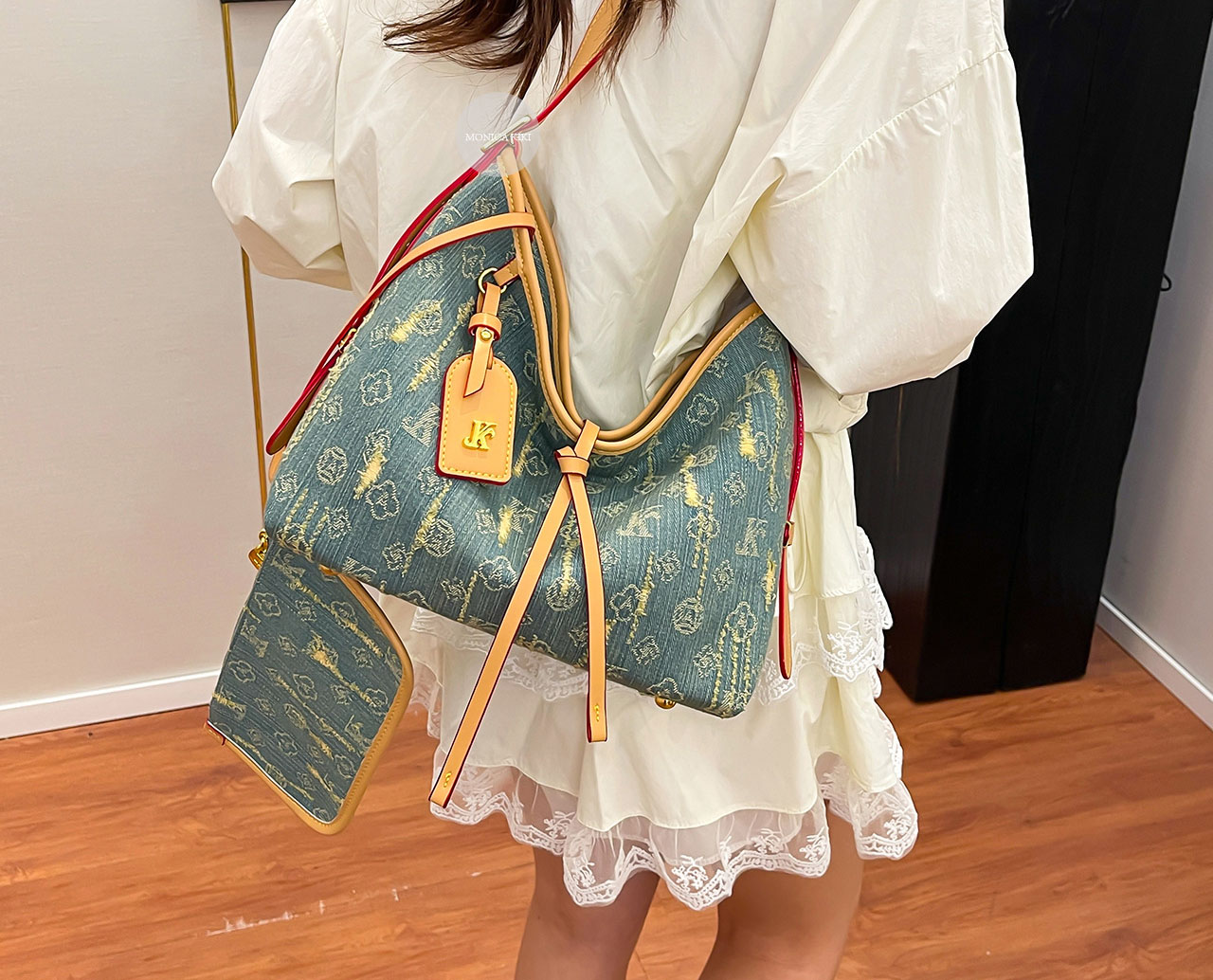 2025 Large - capacity bags for women super - popular niche old - flower denim bags Commuting - friendly versatile single - shoulder and cross - body l