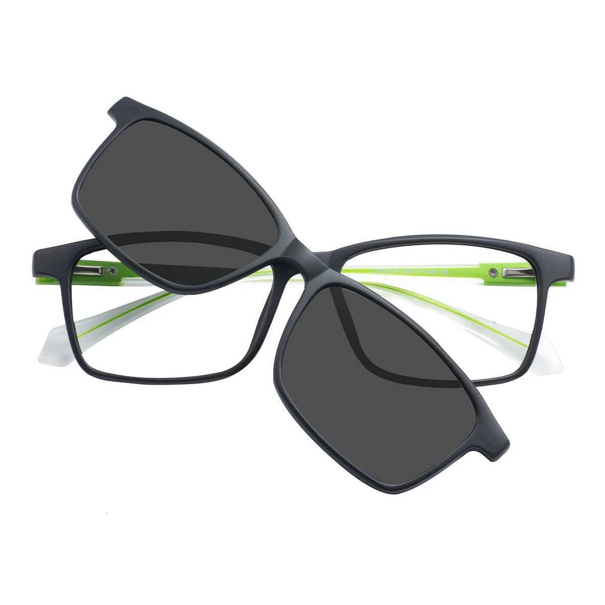 TR90 Lightweight Men Wen Polari Black Driving Sunes With Clip On And Spring Hinge For Prescription Optical nses W250709