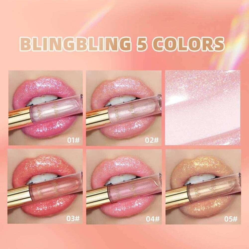 QIBEST Glitter Glaze Shimmer Dia Gloss Long Lasting Liquid Lipstick Lip Oil Tint Moisturizing Lips Makeup X250710