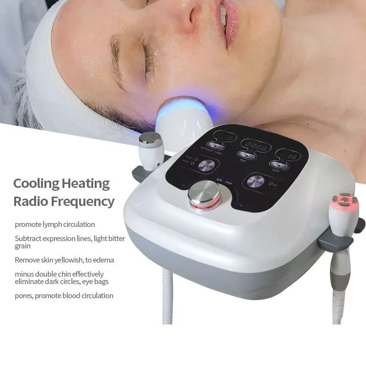 HOT 2 in 1 Cooling Treatment Calming Facial Electroporation Wrinkle Eyelines Removal Device Cryo Face Machine