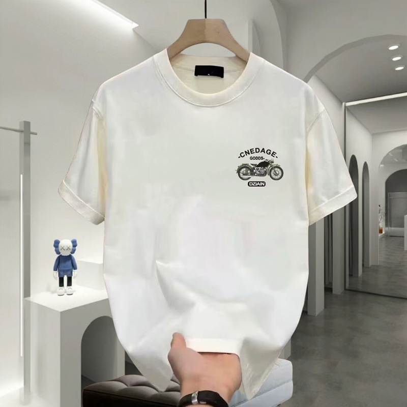 free shipping for man The new summer pure cotton men's printed T-shirt is a trendy and versatile round-neck T-shirt soft Cartoon print