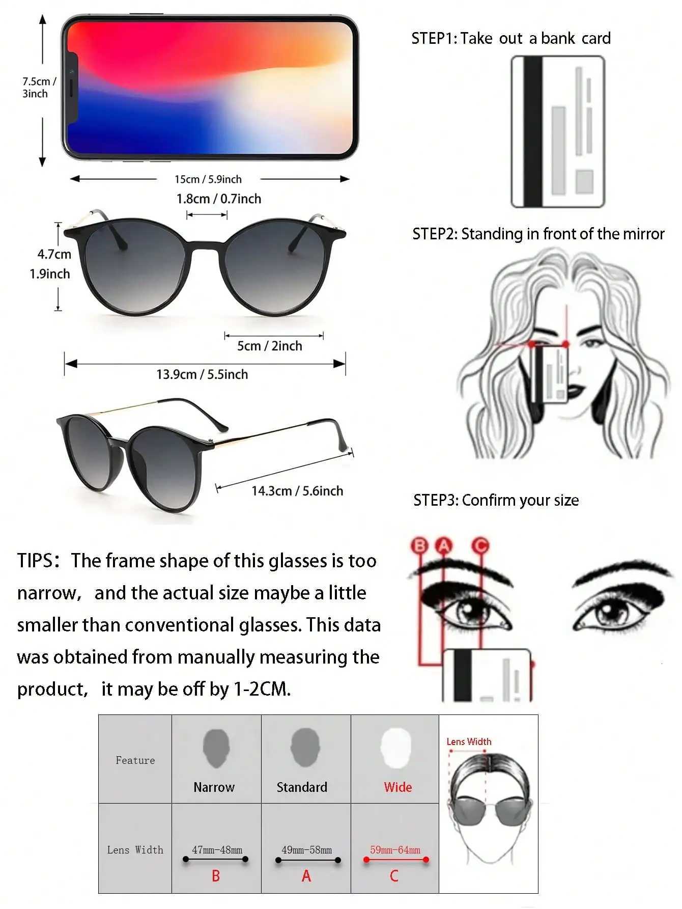 1PC Fashion Round Metal Plastic Fe Wen Sunglasses For Men Daily Life Eyewear Accessories. W250709