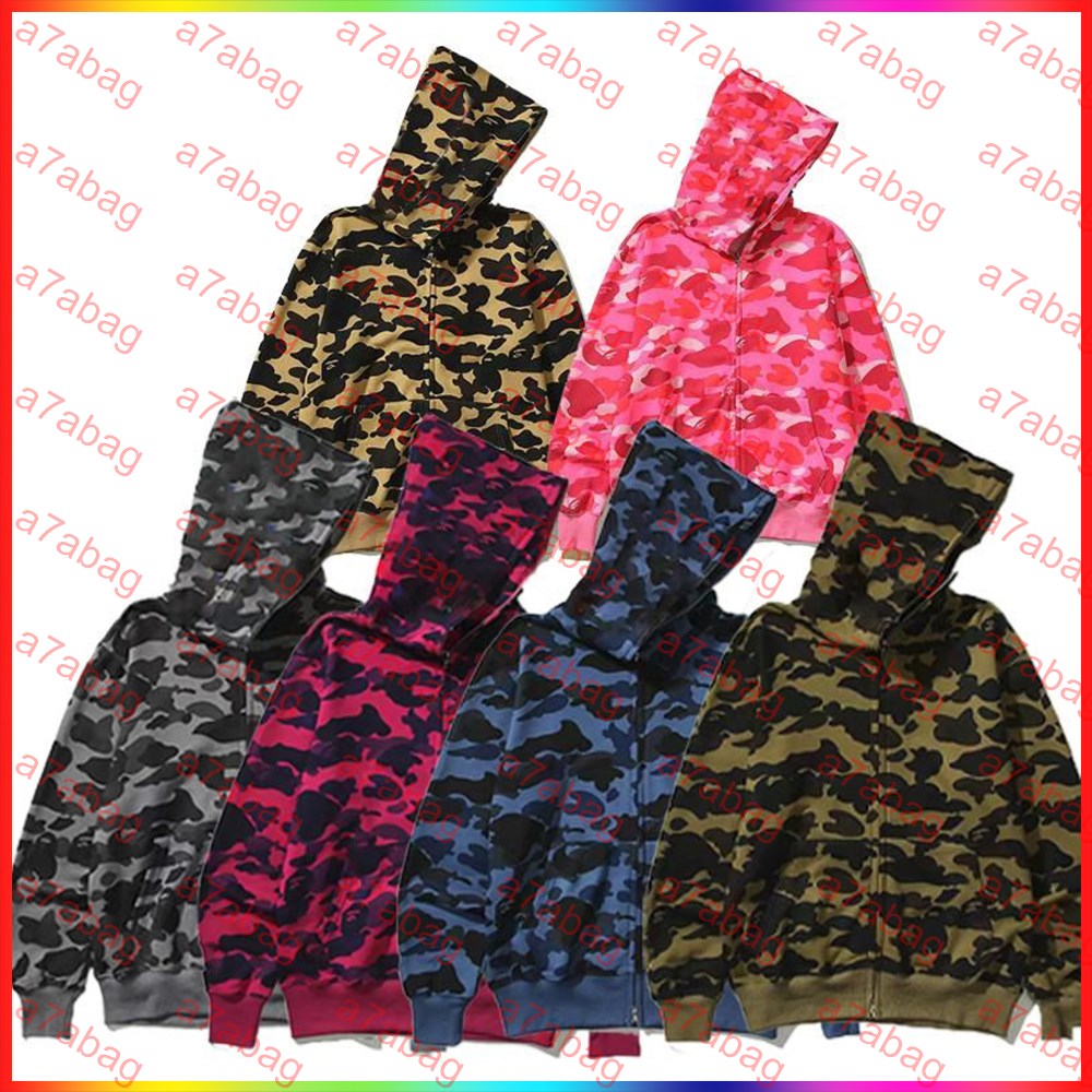 2025 mens hoodies 5A designer hoodie men shark print hoodie Harajuku long sleeve zip up overshirt Print Sweatshirt Casual streetwear fashion clothing daily outfit