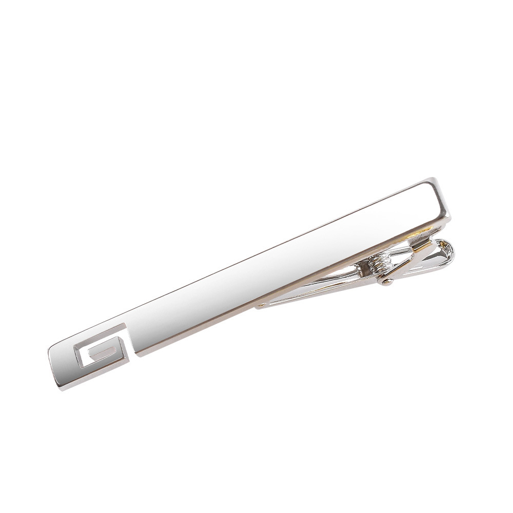 Chic Color-Matched Tie Bars Holders 3-Piece Tie Clip Set Gold Silver Tone Clasp for Gents Men Without Chain