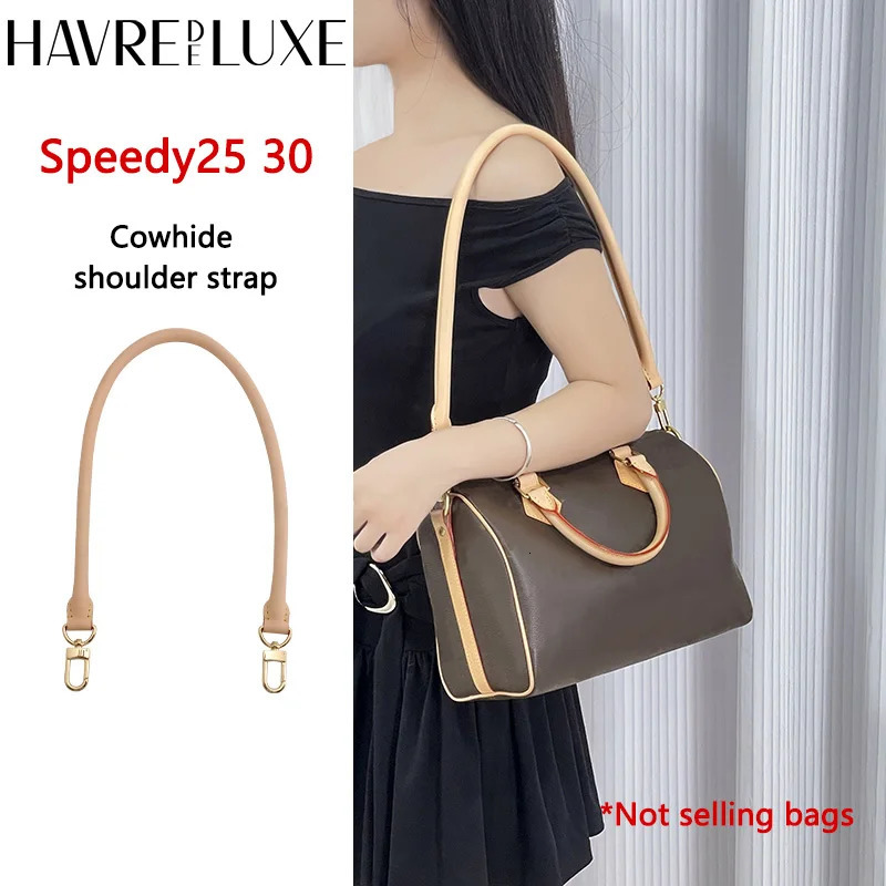100% Genuine Vachetta Leather Bag Strap for Speedy 20 25 30 Shoulder Straps Long Bags Belts Replacement bag Accessories 250630