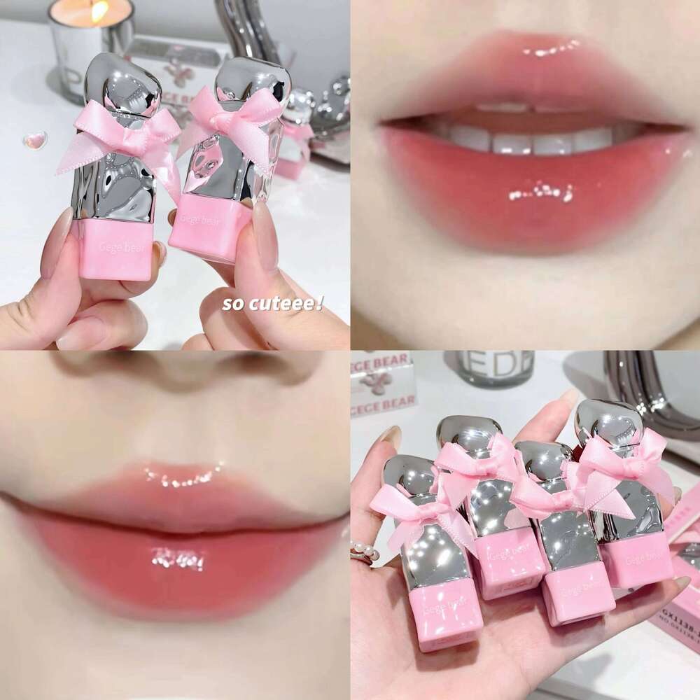 Gegebear Water Gloss Lip Glaze Mirror-like Makeup Not Easy to Stain Cup Valentine's Day Lipstick Set X250710