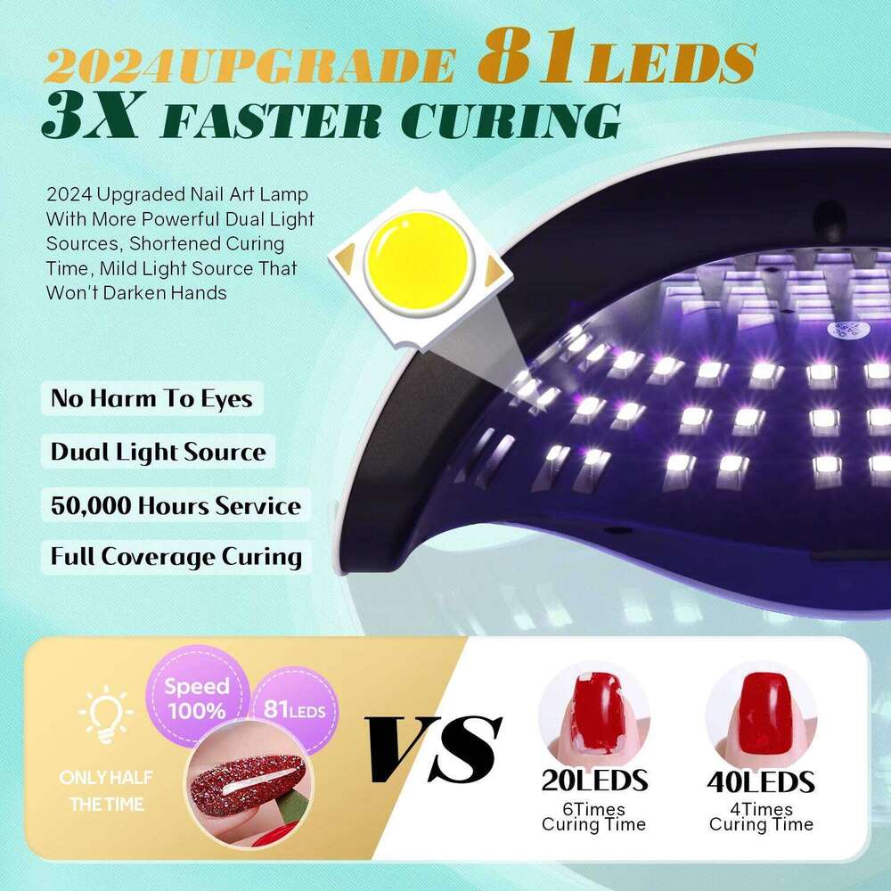 380W UV 81 LEDs Dryer hine with LCD Screen Quick-drying Manicure Lamp for Curing All Nails Gel Nail Art Tools X250709