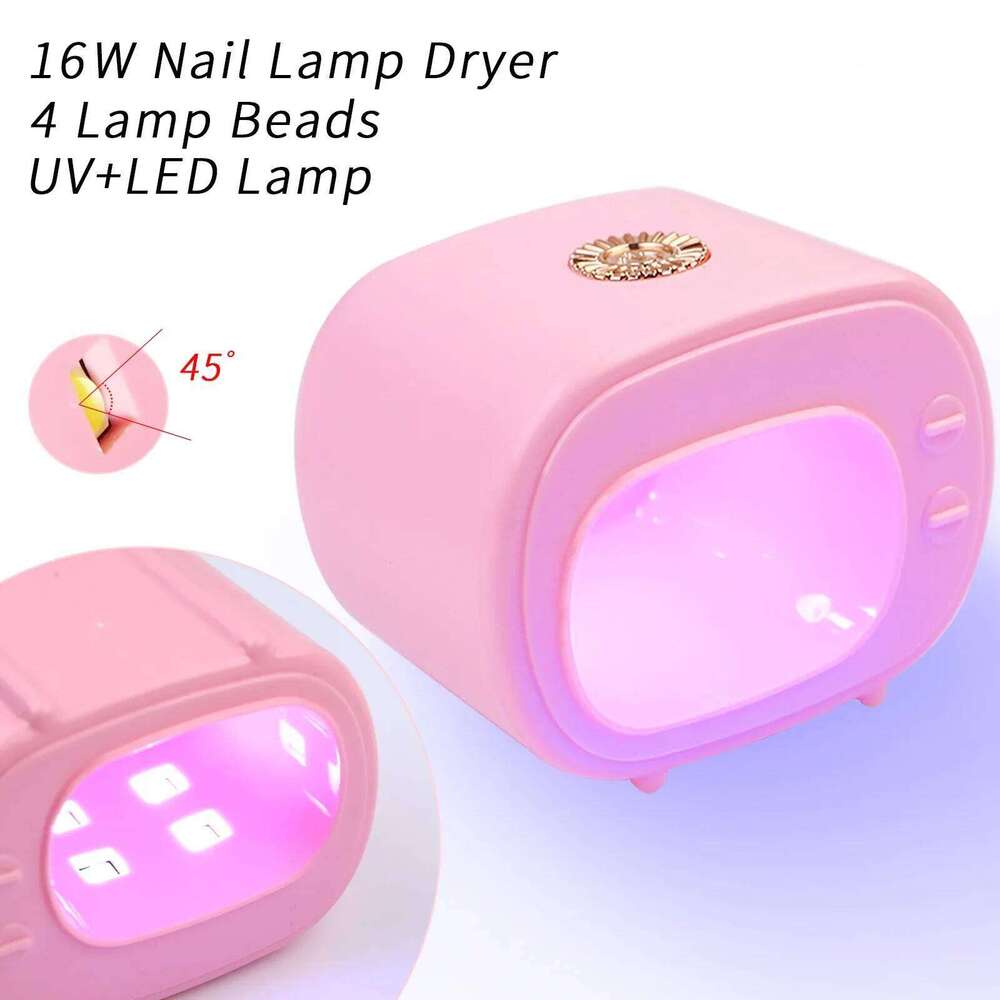 16W USB Mini Tv UV Led Lamp for Nails Accessories And Tools Pink Nail Polish Dryer Portable Manicure Products X250710