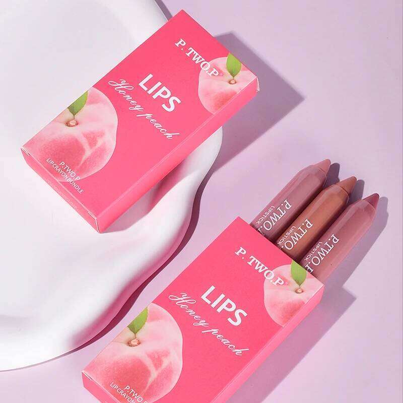 P.TWO.P 3 Pcs Set Different Colors Sexy Long Lasting Waterproof Matte Lipstick Pencils Moisturizer Lips Makeup Kit Lip X250710