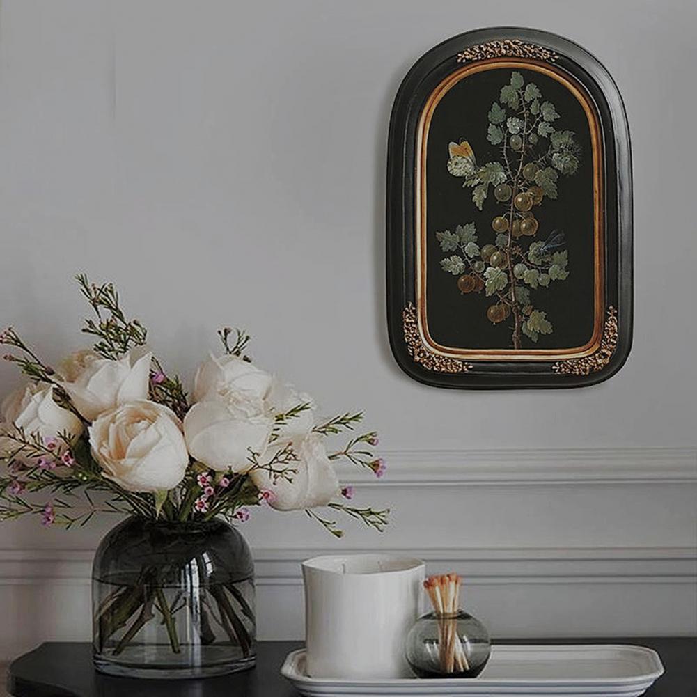 Photo Elegant Vintage Resin Picture Frame Carved Flower Design High Clarity Glass Wall for Home H260306