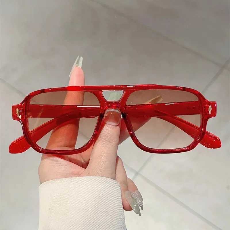 Vintage Doub Bridges Men Square Sunglasses Fashion Green Ocean ns UV400 Eyewear Wen Trending Rivets Sunglasses W250709