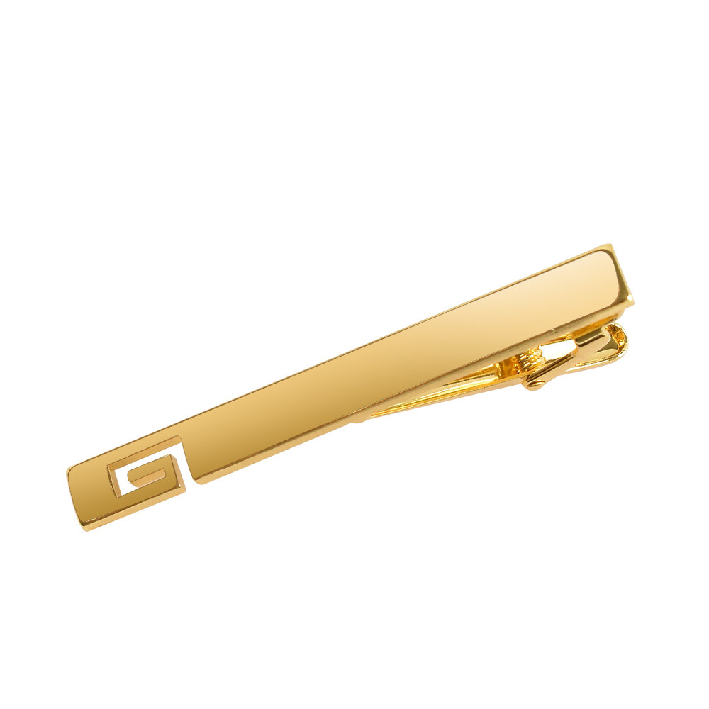 Chic Color-Matched Tie Bars Holders 3-Piece Tie Clip Set Gold Silver Tone Clasp for Gents Men Without Chain
