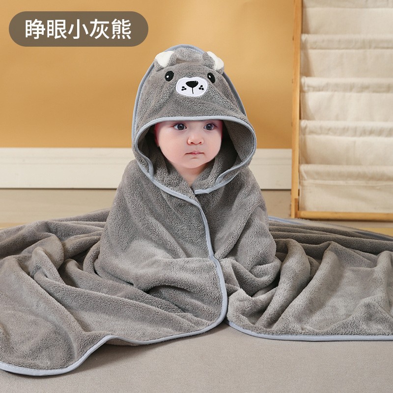 Cute Bath Towel for Baby Soft Absorbent Towel Newborn Swaddle Wrap Baby Blankets for Girls Boys