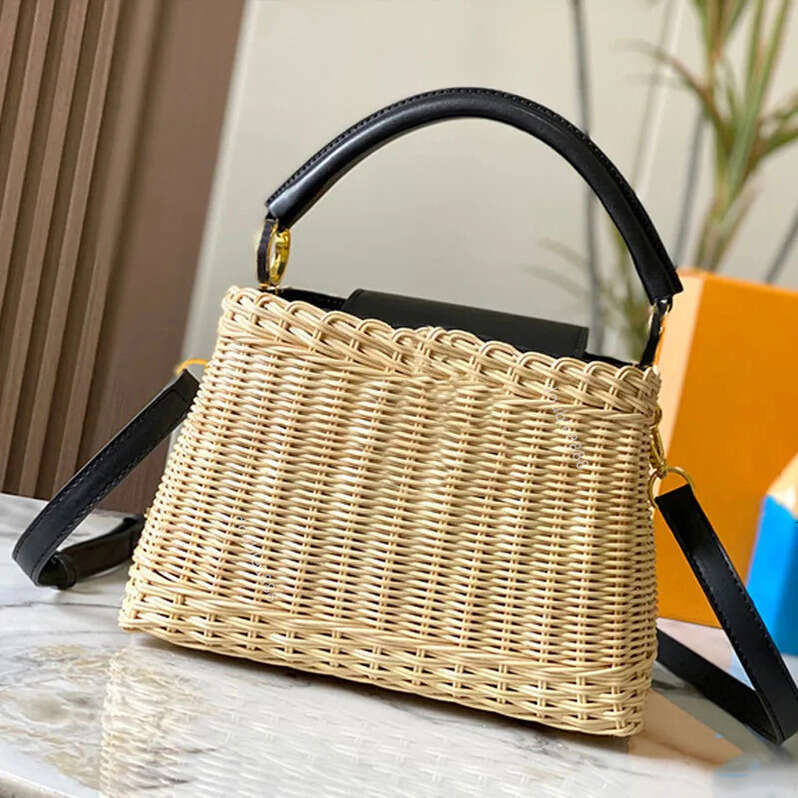 Designer Totes Rattan Woven leather Shaping Top Handle and Flip Purse Wallet Crossbody Shoulder Bags Handbag Travel bag Messenger bag Beach bag lady bag
