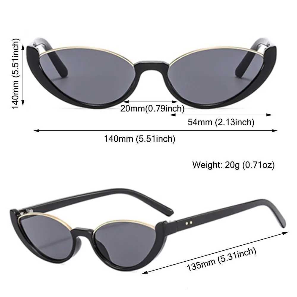 Vintage Small Cat Eye Sunes for Wen Trendy Half-fe Sun es UV400 Fashion S Eyewear Summer Anti UV Sunes W250709