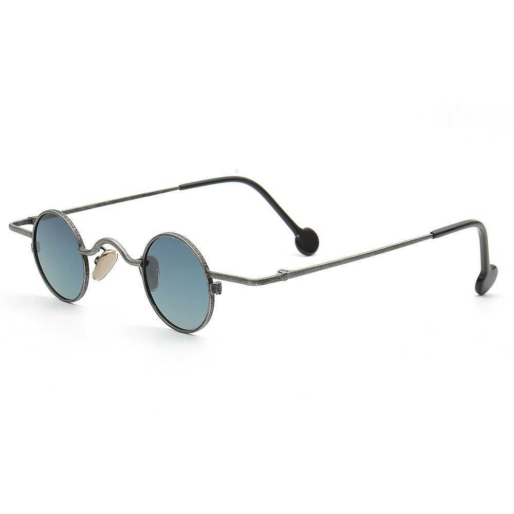 Retro Men Round Sunglasses Polarized UV400 Sun Glasses Nerd Fashionable Light Brown Blue Metal Modern Driving Eyewear W250709