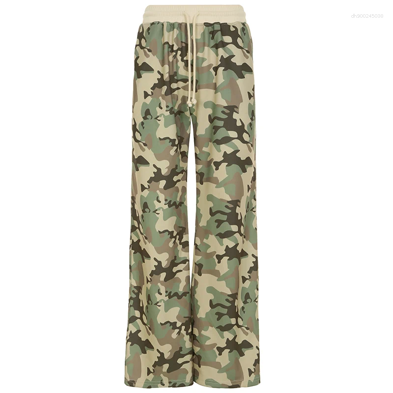 Women's Two Piece Pants BIIKPIIK Streetwear Camouflage Sets Patchwork Zipper Women Jacket Suit Fashion Hoodies Spring Light Coats Drawstring