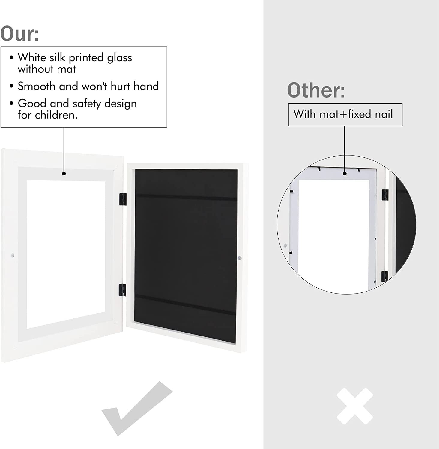 3Colors Children Drawing Frames A4/6 Kids Art Frame Wooden Replaceable Display for Poster Photo Paintings Pictures Decor H260306