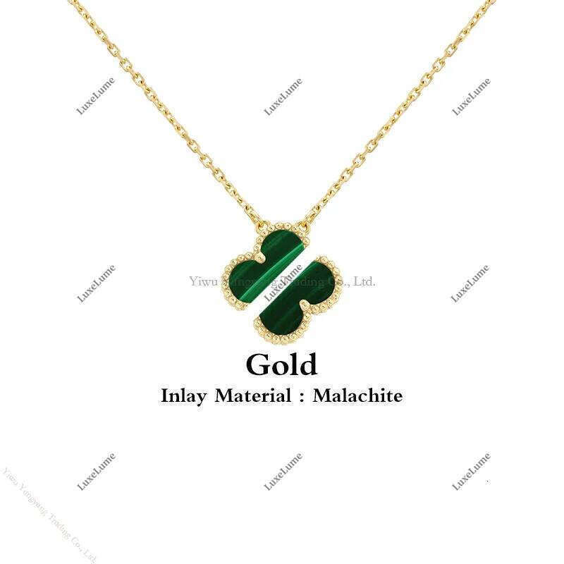 Alhambra Necklaces Gold Clover Pendant Necklace Agate Shell Mother-of-Pearl for Women Charm Chain Hypoallergenic Gift,Feminine Jewelry Gift four leaf clover vca