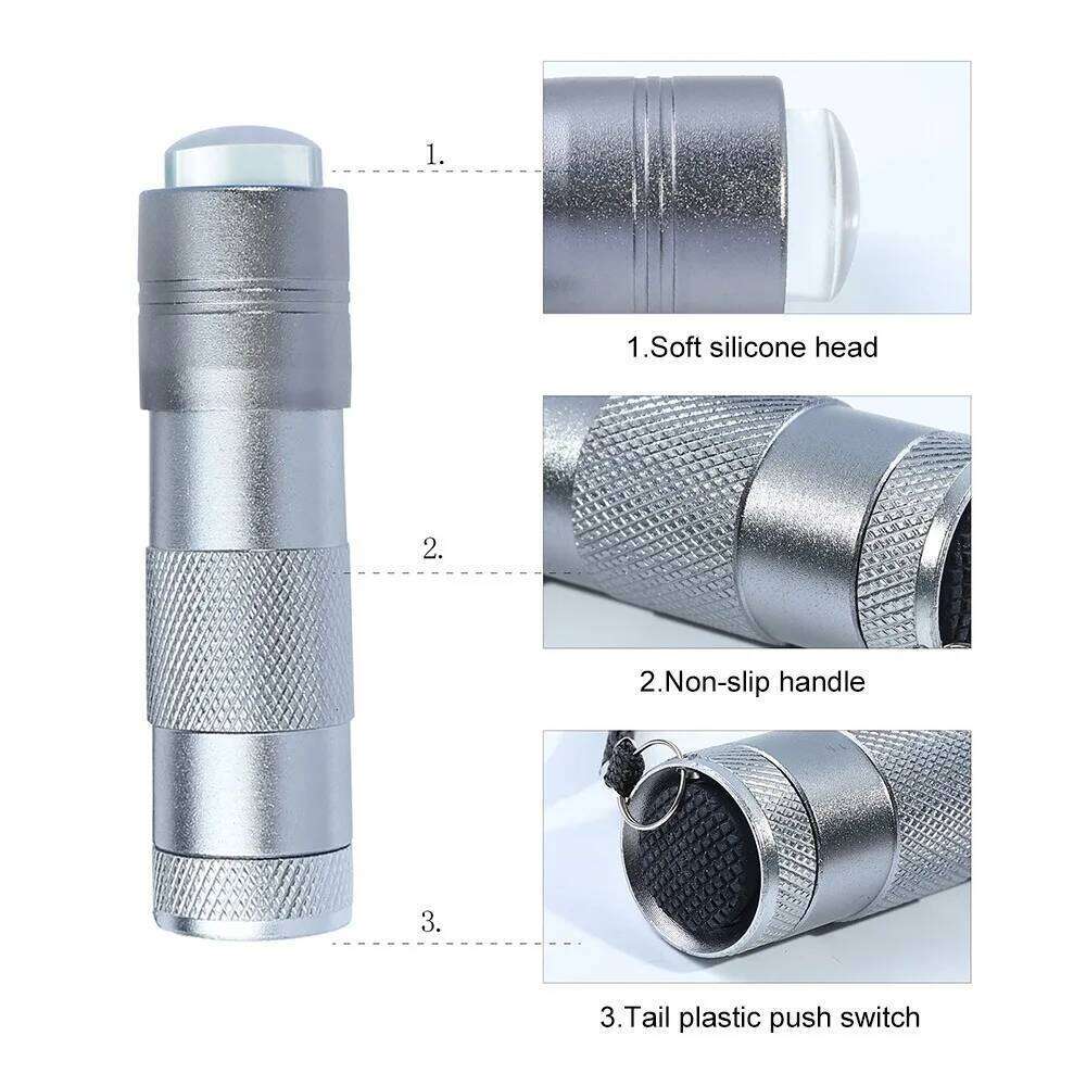 9.5*3CM With Silicone Drying Handheld Nail Art UV Press Light Quick Jelly Stamper Dry Lamp Nails DIY Manicure Tool X250710 X250710