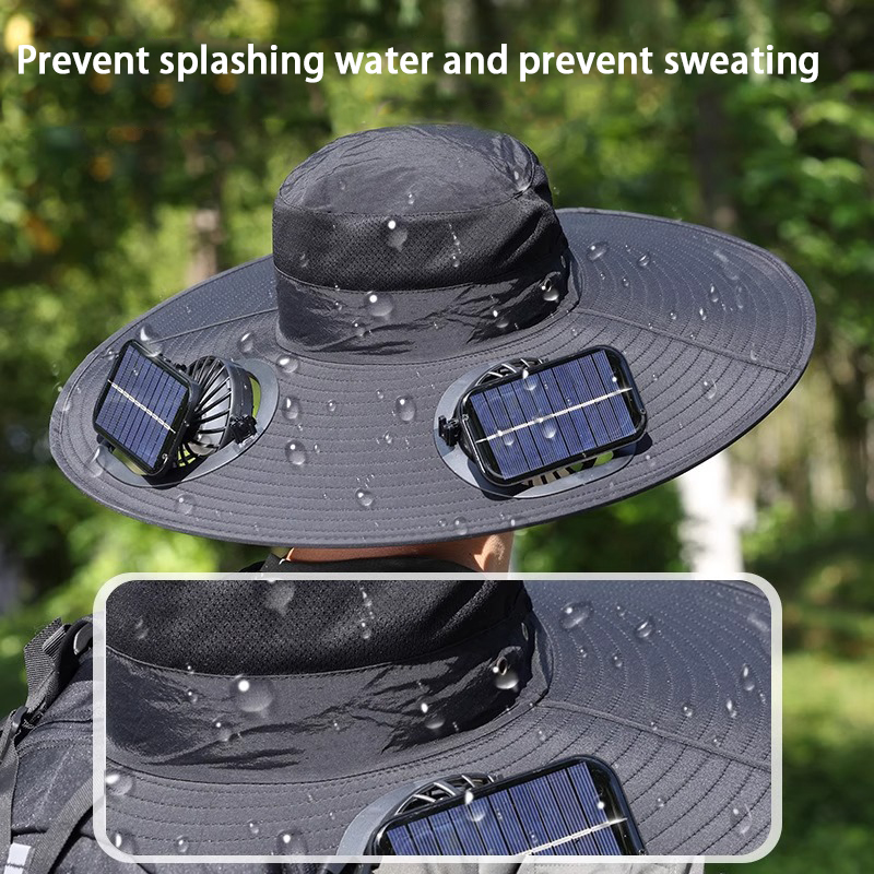 Solar-Powered & Rechargeable Portable Spraying Fan Headwear Durable Shade Accessory