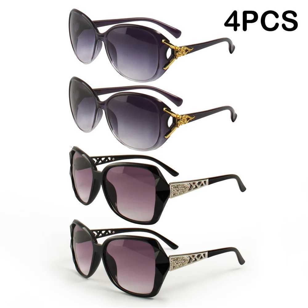 4PCS Fashion Oversized Sunglasses PC Big Fe Gradient Sunglasses Women W250709
