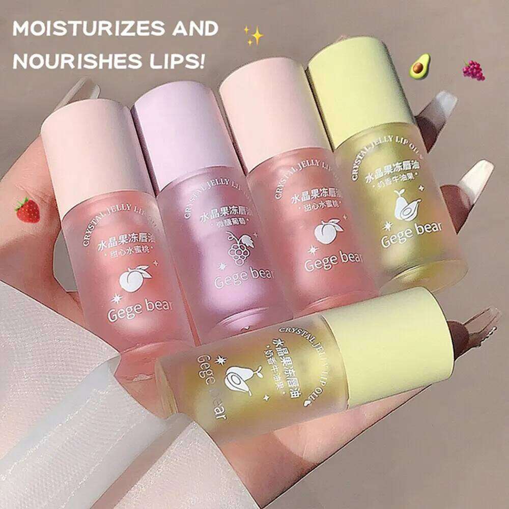 Gege Bear Crystal Jelly Fruit Lip Oil Peach Grape Avacado Hydrating Moisturizing Nourishing And Lightening Lips Line X250710