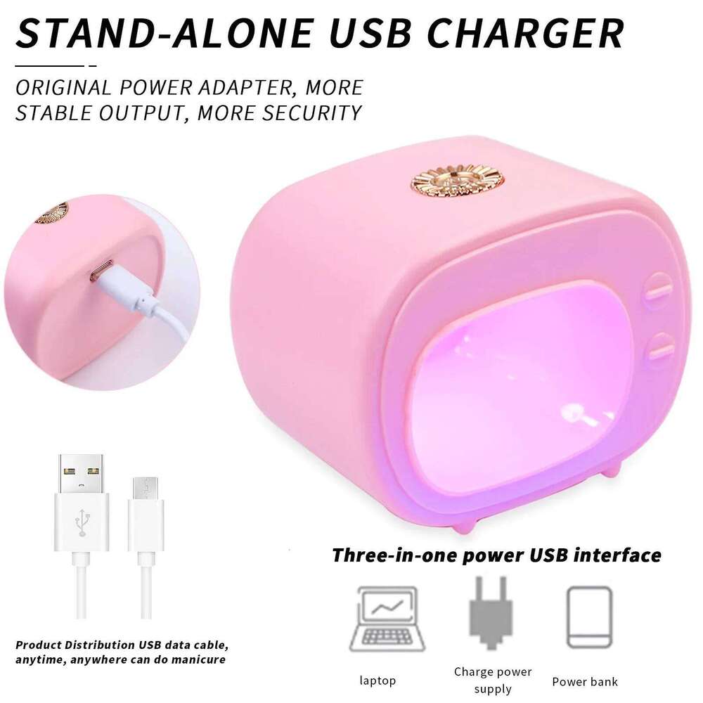 16W USB Mini Tv UV Led Lamp for Nails Accessories And Tools Pink Nail Polish Dryer Portable Manicure Products X250710